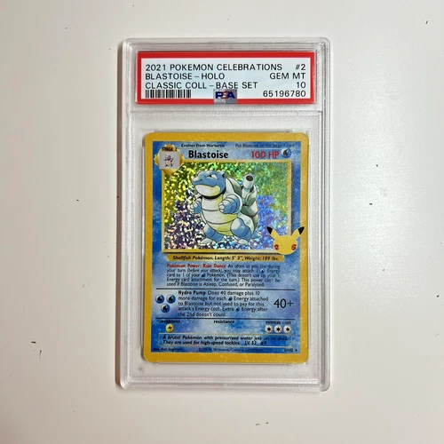 Pokemon Card Blastoise Holo 25th 2/102 Celebrations Base Set ENG Gem MT PSA 10