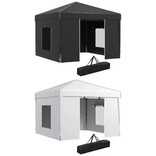 Outsunny 9.7'x9.7' Adjustable Pop Up Canopy w/ Windows Reflective Top