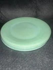 LOT OF 4 VINTAGE 1950’s JANE RAY JADEITE FIREKING 9” RIBBED DINNER PLATES