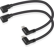 GINTOOYUN USB C Extension Cable, Right Angle Male to Female, 0.3m, Black