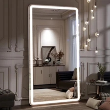 76"x34" Large LED Full Length Mirror, Oversized Floor Body Mirror with Lights...