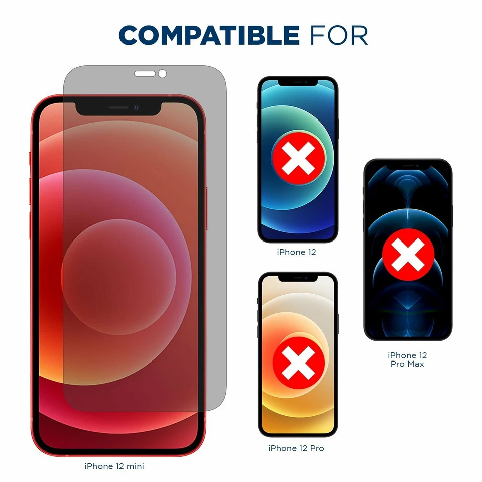 Tech Armor Privacy Ballistic Glass Screen Protector for iPhone 12 mini [1-Pack] - Image 2 of 4