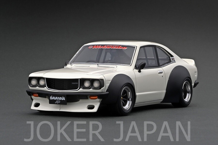 ignition.model SAVANNA S124A ホワイト Ignition Model IG2033 1/18 Mazda Savanna (S124A) Racing