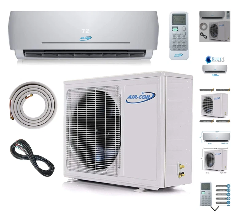 Aircon Blizzard 9000 BTU 28 SEER Mini Split -13 HEATING 12u0026#039; Lineset,  wire, 220V | eBay