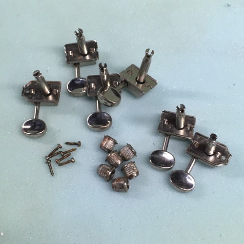 Six Vintage Classic Style Guitar 6 Tuners Aged Nickel Relic Split Post +Bushings - Picture 9 of 9