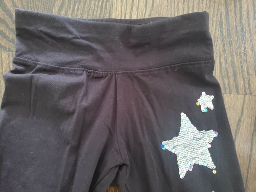 BLACK GIRLS JUSTICE LEGGINGS PANTS FLIP SEQUIN STARS RAINBOW to SILVER DANCE 10 - Picture 5 of 6