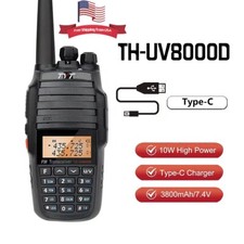 New TYT UV-8000D Type C 10W UHF/VHF 136-174MHz/400-520MH 3600mAh Walkie Talkie