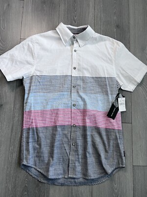 NWT Men's Ocean Current Cotton Button Short Sleeve Shirt Size S
