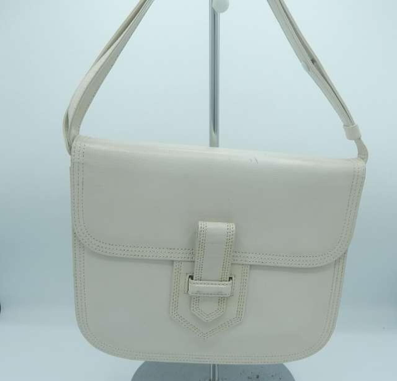 Yves Saint Laurent Borsa a mano a 2 vie in pelle bianca