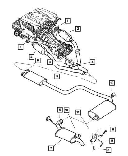 Abrazadera de escape trasera genuina Mopar 2001-2025 Challenger Charger Durango 4848935AA Foto 3 de 3