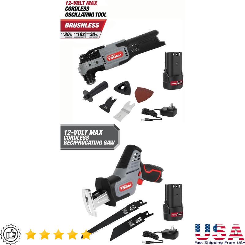 12V Reciprocating Saw Multi Tool Variable Speed LED Light Battery Powered New