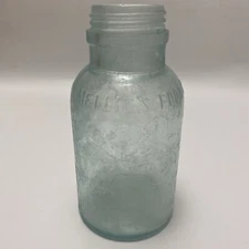 Antique 1800's Mellin's Food Co.  Thick Bottle Large Green Frosted Glass Rare