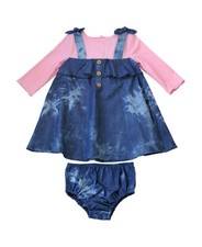 Blueberi Boulevard Infant Baby Girls Dress Set Blue Pink Size 18M $50 SALE