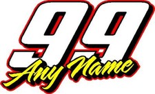 Race Number With Name Custom Vinyl Decal Sticker 5x 8 Any Number Name.