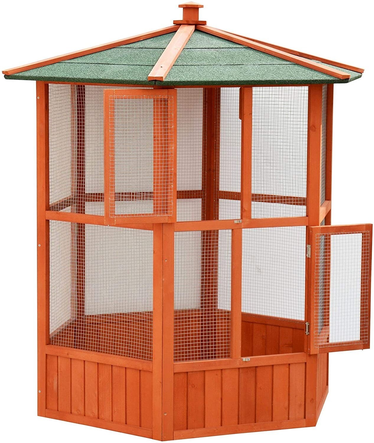 Outdoor Hexagonal Bird Aviary with Durable Asphalt Roof eBay