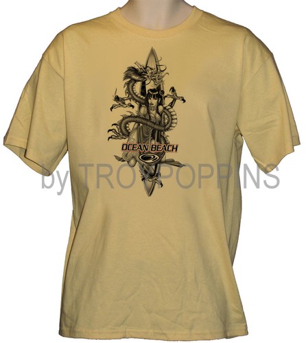 1-CAMISETA IMPRESA GRÁFICAMENTE ENGRANAJE OCEAN BEACH GIRL CHINA HOT SURFFER DRAGON TATUAJE OCEAN BEACH GEAR - Imagen 5 de 6