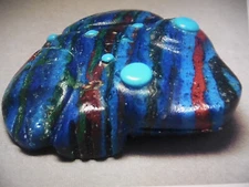 ZUNI FETISH F- 829 RAINBOW CALSILICA FROG BY GEORGETTE QUAM