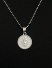 Sterling Silver Virgin Mary Pendant With 16” Silver Bead Chain