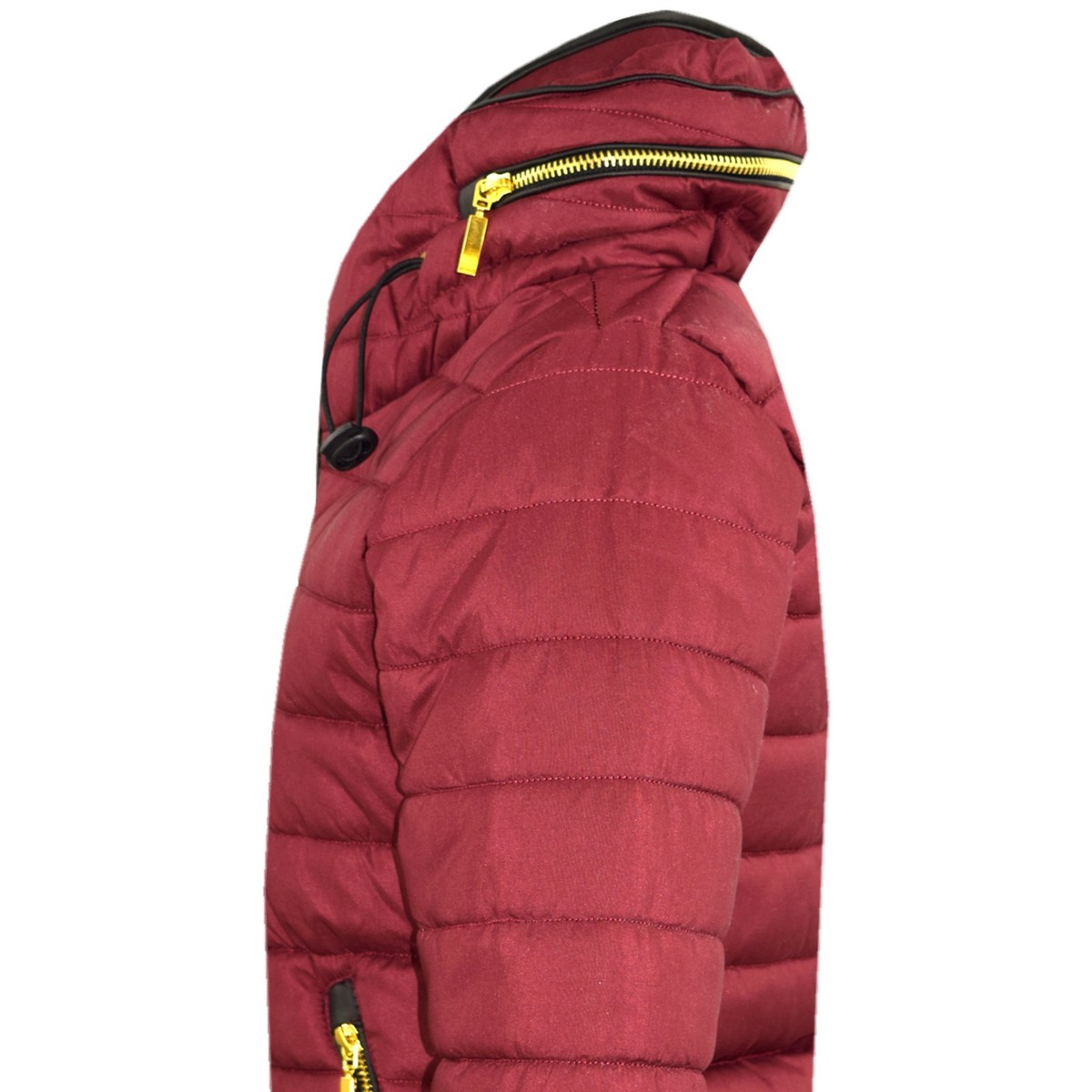 Kids Girls Jacket Fur High Neckline Quilted Puffer Bubble Padded Warm