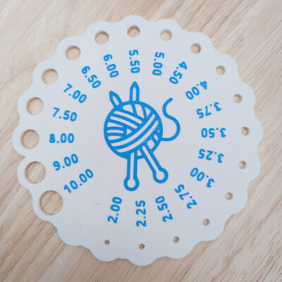 Knitting Needle Gauge Nadelmaß für Stricknadeln Größe 2 bis 10