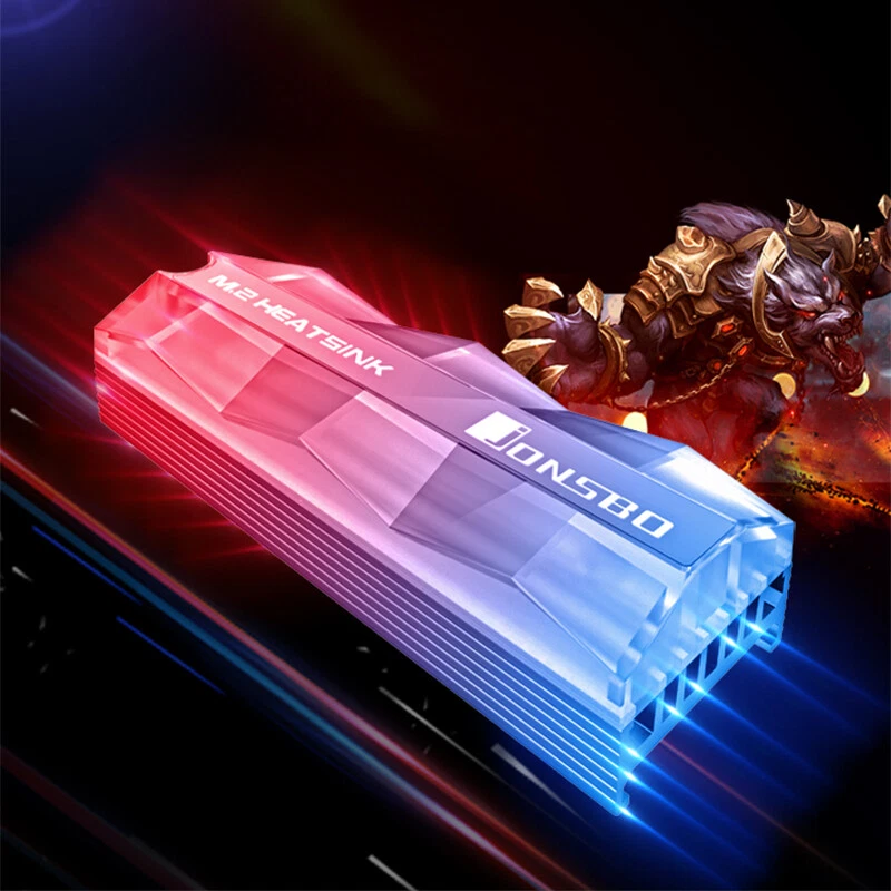 Disipador de calor refrigerador RGB SSD M.2 2280 LED direccionable aluminio NGFF NVME PCIE Foto 4 de 4