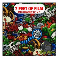 Hydrographic film Robot Cartoon World hydro dipping 7' x 20" hydro dip 2nd