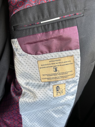 SPITALFIELDS CLOTHING CO. Men's 2 piece Single Breasted Suit in Black Size 42R - Picture 5 of 16