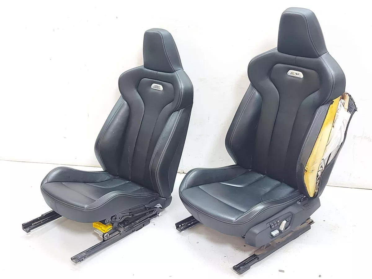 15-18 BMW M3 F80 Front Bucket Seat Set Sport Leather Merinio Schwarz Sedan  *NOTE