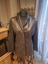 Vintage 70s 80s Anne Klein Black Genuine Soft Leather Buttoned Jacket Sz M Sz 12