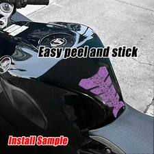 MC Motoparts Purple Spot Fish Bone Gas Tank Pad Cover Protector Removable