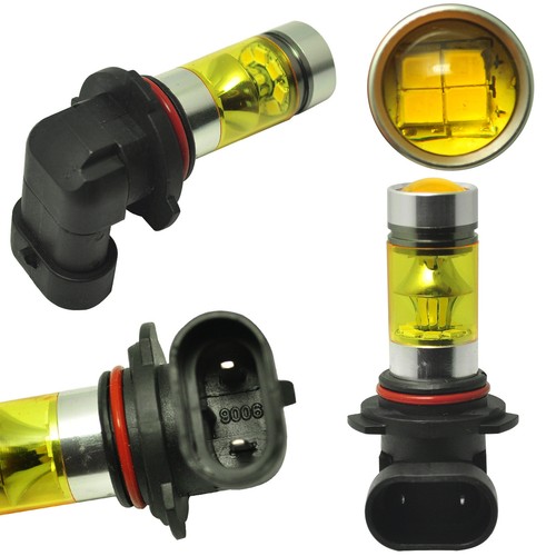 2x 4300K Yellow 9006 HB4 Samsung LED Fog Light Bulbs 100W Projector Driving Lamp - Picture 2 of 12