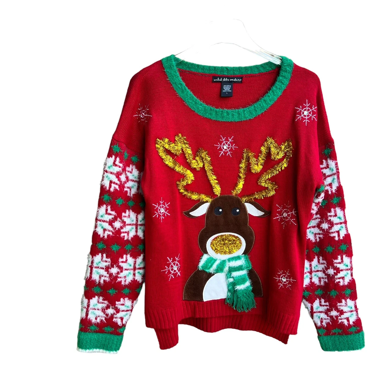 Well Worn Holiday Ugly Christmas Sweater Reversible Sequin, 49% OFF