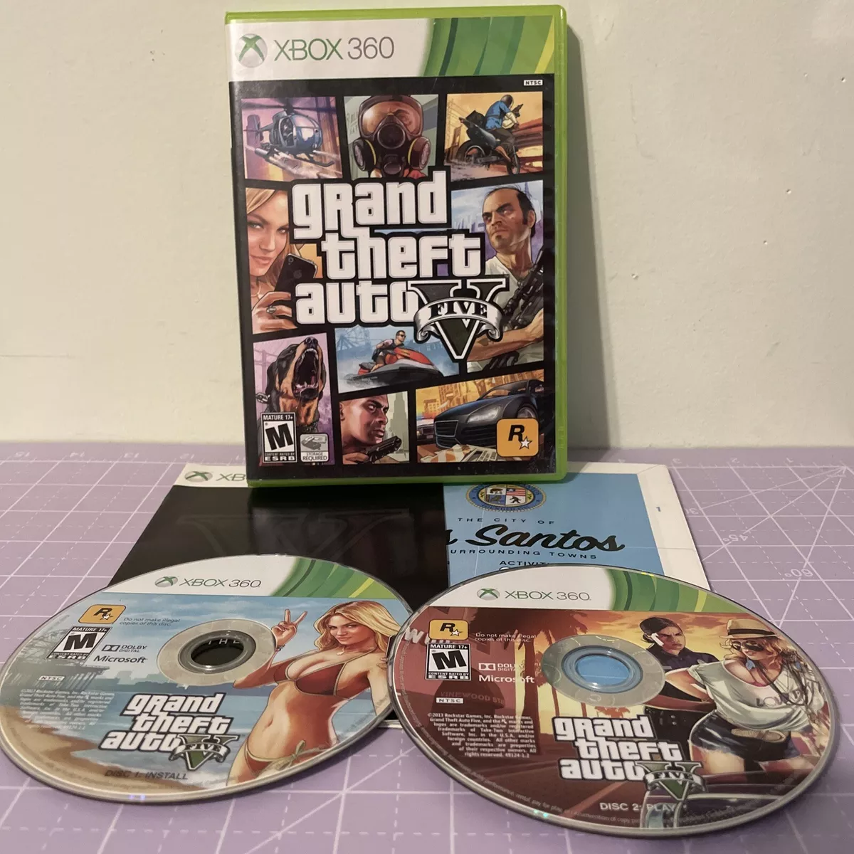 Grand Theft Auto V Microsoft Xbox 360 Disc 1 Only Install Disc GTA 5 & Case.