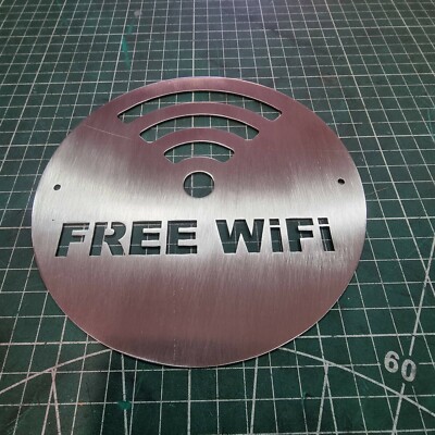 Edelstahl Free Wifi Internet Wandschild Cafe Restaurant Kneipe Bar Club Büro