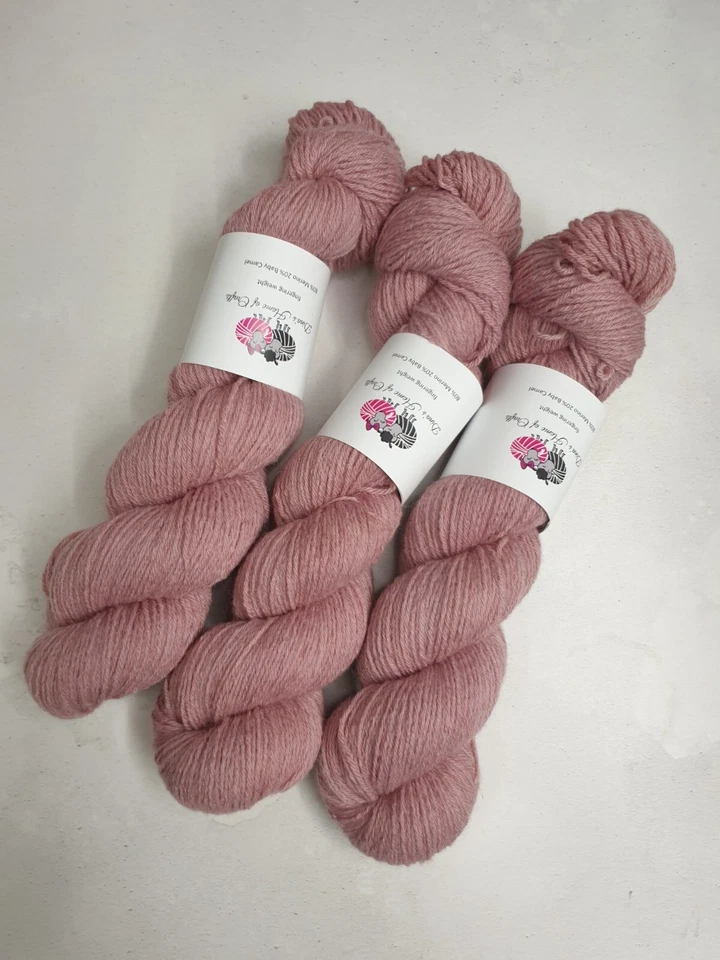 Пряжа мериносовая/детская верблюжья, 4 слоя, для пальцев, 100 г, ГРАНАТ - Изображение 3 из 4