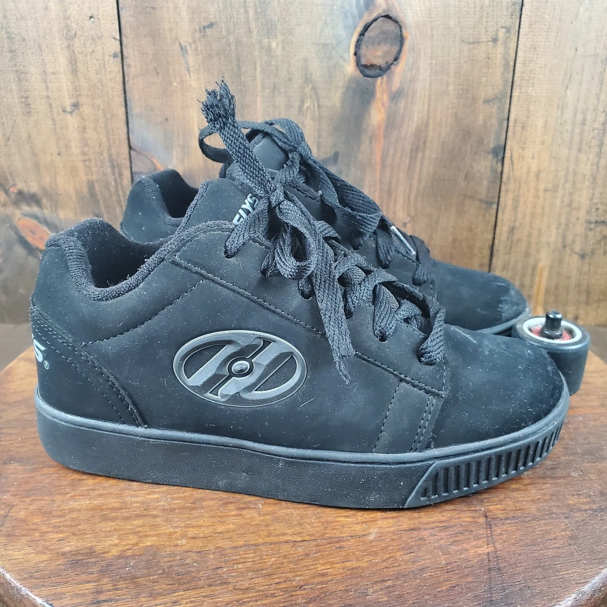 Heelys Launch Black Suede 770155 Black Youth Size Y4 Grip Tread