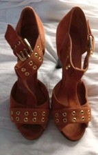 nine west Women heels 5.5M Orage Velvet Balance Man Made Leather Upper