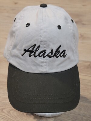 Alaska Hat Cap Tan Green Embroidered Adjustable Arctic Circle Anchorage AK