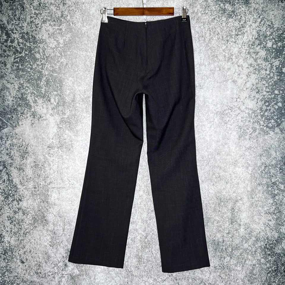 Mujer Bootcut Vestido Pantalones Talla 3/4 Gris tiro Medio Espalda Cremallera Foto 3 de 4