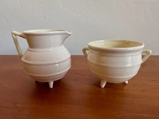 Belleek Footed Irish Pot Creamer & Sugar Set 6th Mark 1965-1980