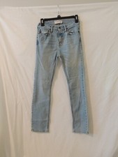 Boy's Abercrombie Kids Sz 13/14 Slim Skinny Jeans Zip Fly Button A F LightWash