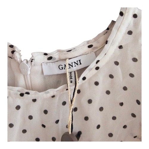 NEW Ganni Rometty ruffle dress white size FR 36 (S) georgette BNWT $275 - Picture 4 of 16