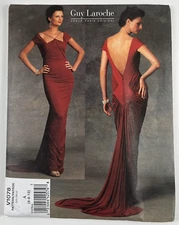 Vogue 1078 Guy Laroche Form Fitting Evening Gown Sewing Pattern 6 8 10 UC FF OOP