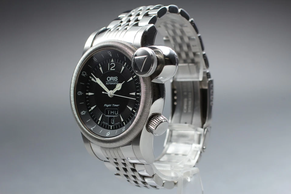 ORIS Flight Timer 7568 Black Dial Day Date Automatic Men's Watch ( 17cm Wrist ) - Image 3 of 4