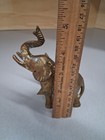 Vintage Brass Elephant Trunk Up Mother & Baby Figurine  — photo 5
