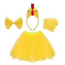 Fumwase 4 Pieces Chicken Animal Costume Chick Headband Standard, Yellow