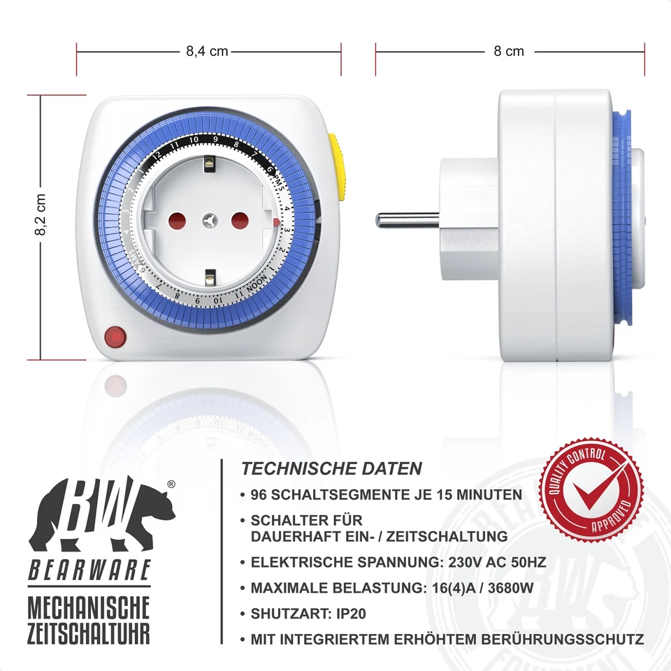 Bearware 3x analoge Zeitschaltuhr, mechanisch, rundlich - Bild 2 von 4