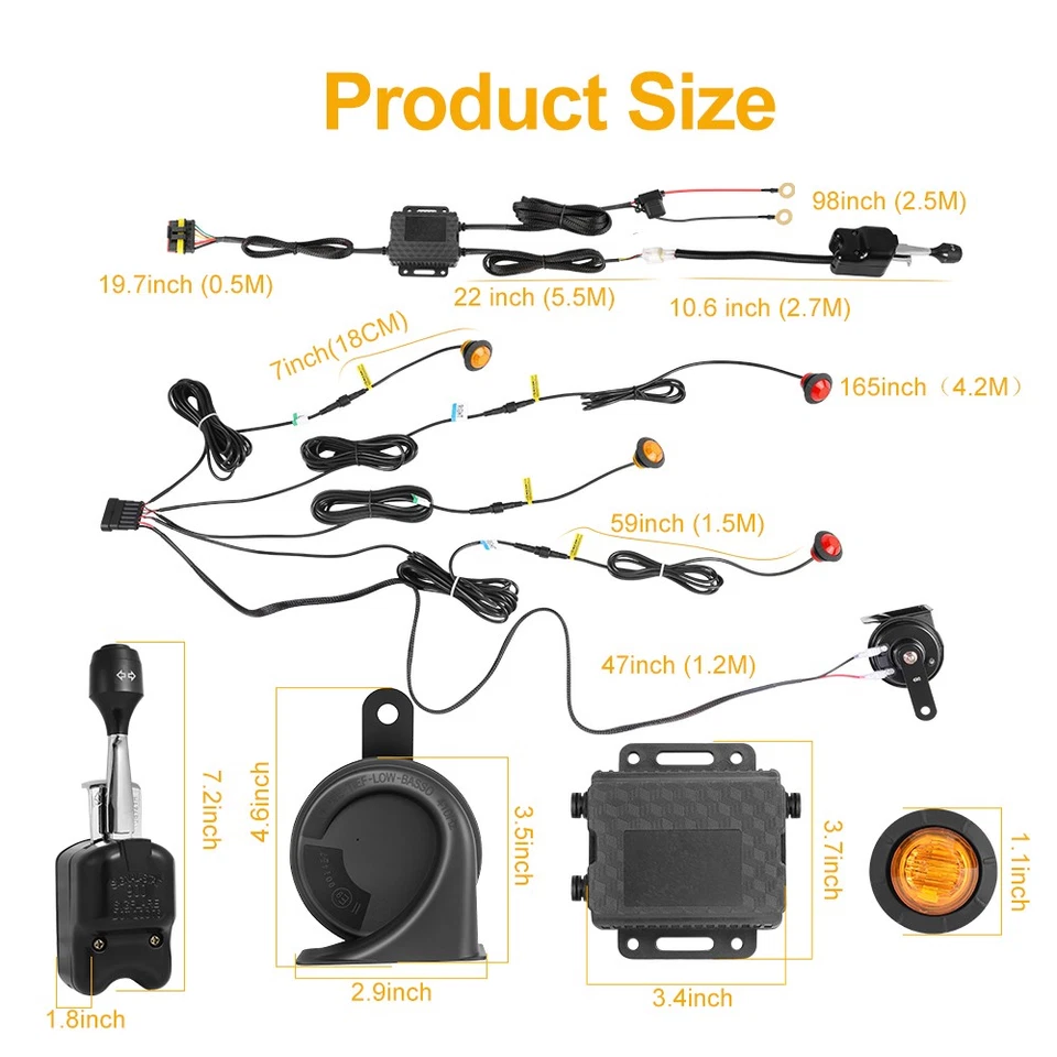 UTV LED Turn Signal Horn Street Legal Kit Trigger for Polaris RZR CanAm Maverick Foto 2 de 4