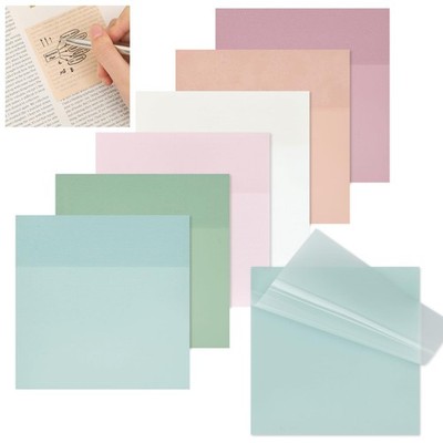 EOOUT Transparent Sticky Notes 6 Pads 3x3 Inch 6 Colors Pastel Clear Self-Adh...
