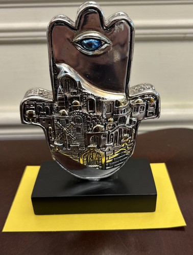 Antique Silver Vintage Silver Judaica Silver Karshi Hamsa Sculpture
